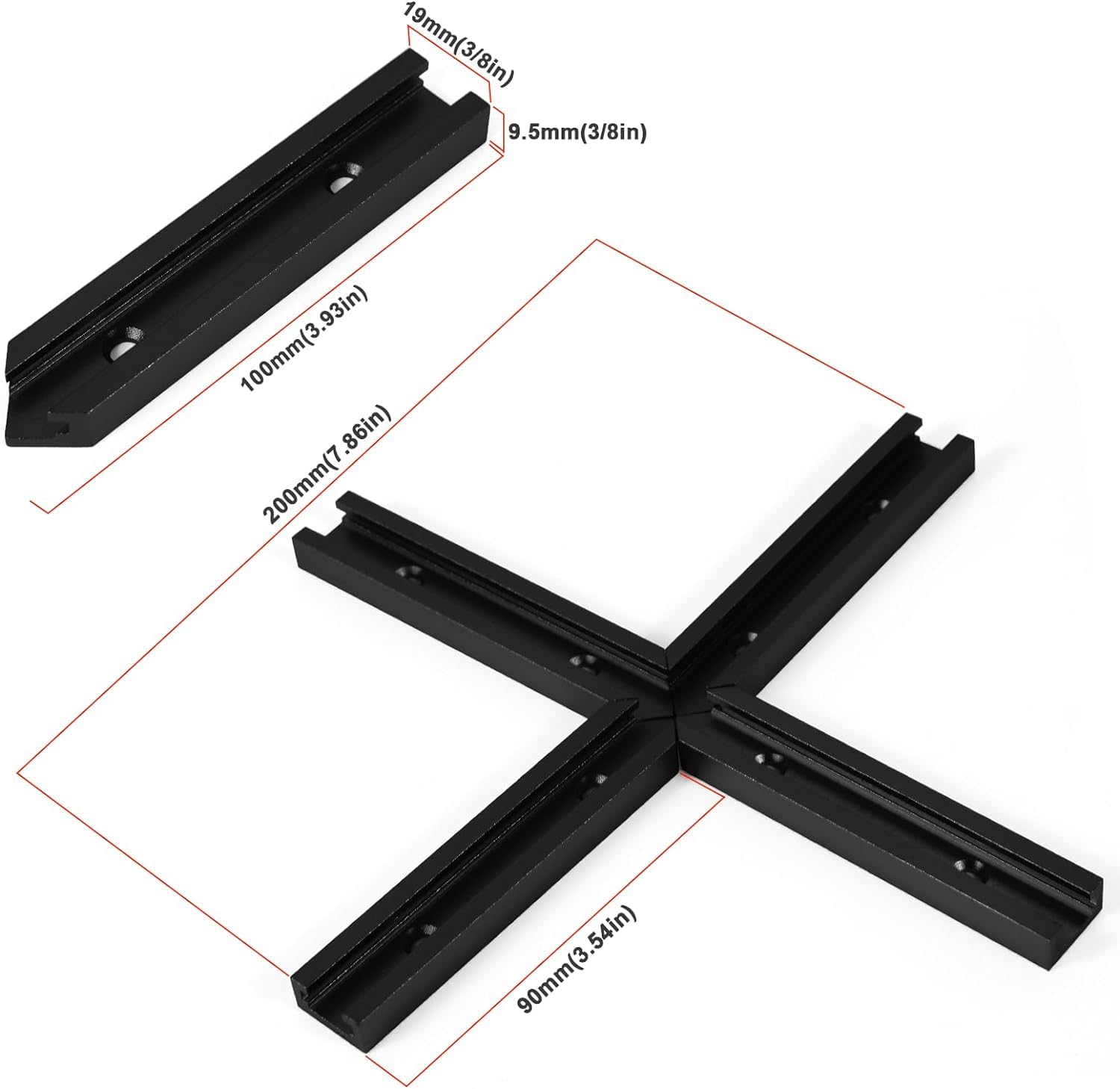 Snapklik.com : Iverntech 16 Pcs Black T-Track Intersection Kit For ...