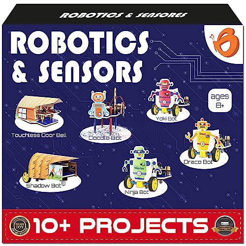 Image of ButterflyEdufields 10 in 1 DIY STEM Robotics kit, 50+ Parts , Easy Plug & Play Electronics Sensor Robotics kit | No Coding Required | Compatible with Arduino | Best Toys for Boys, Girls & Kids Aged 8+,