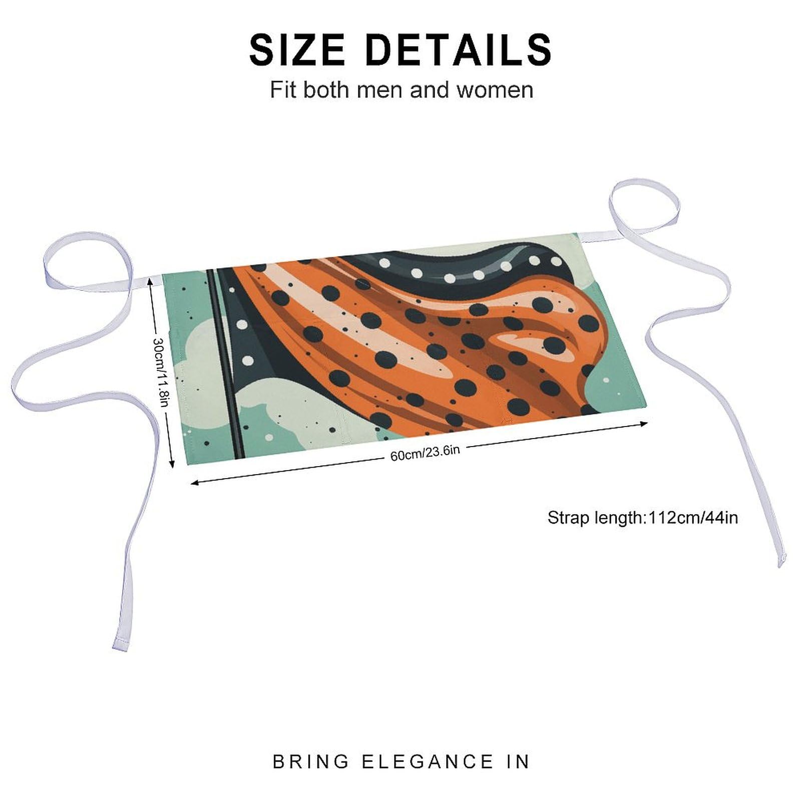 KLWQR Colorful Flags Server Aprons Waterproof Adjustable Waiters Apron Half Apron With 3 Pockets Kitchen Restaurant Short Apron for Women Men