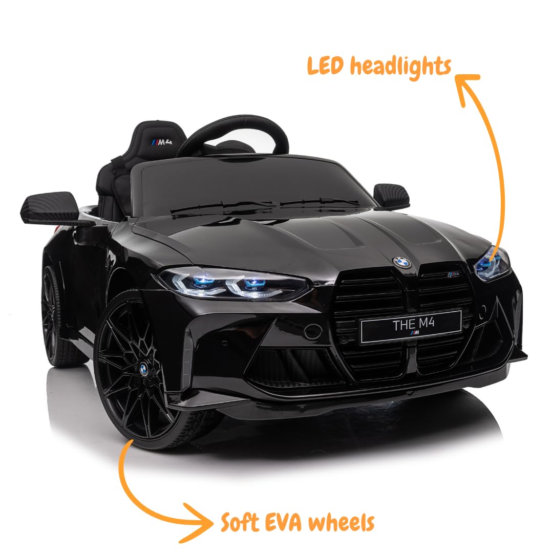 BMW M4 Véhicule électrique pour enfant avec télécommande 12 V 1 à 5 ans Noir