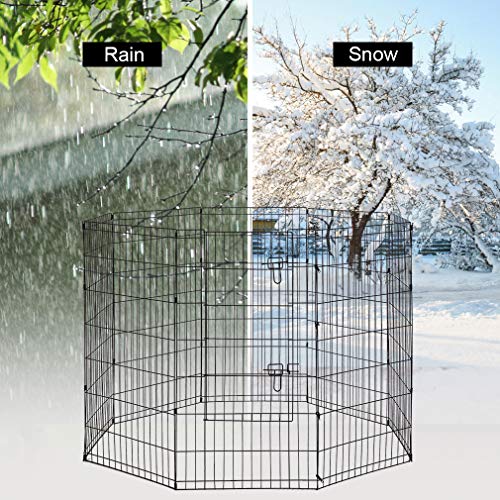 Image of BestPet | Foldable Dog Playpen | 48 Inch, 8 Panels | Metal Pet Exercise Pen | Indoor Outdoor Portable Dog Fence with Door | Removable, Rust-Resistant Secure Pet Kennel | Easy to Assemble