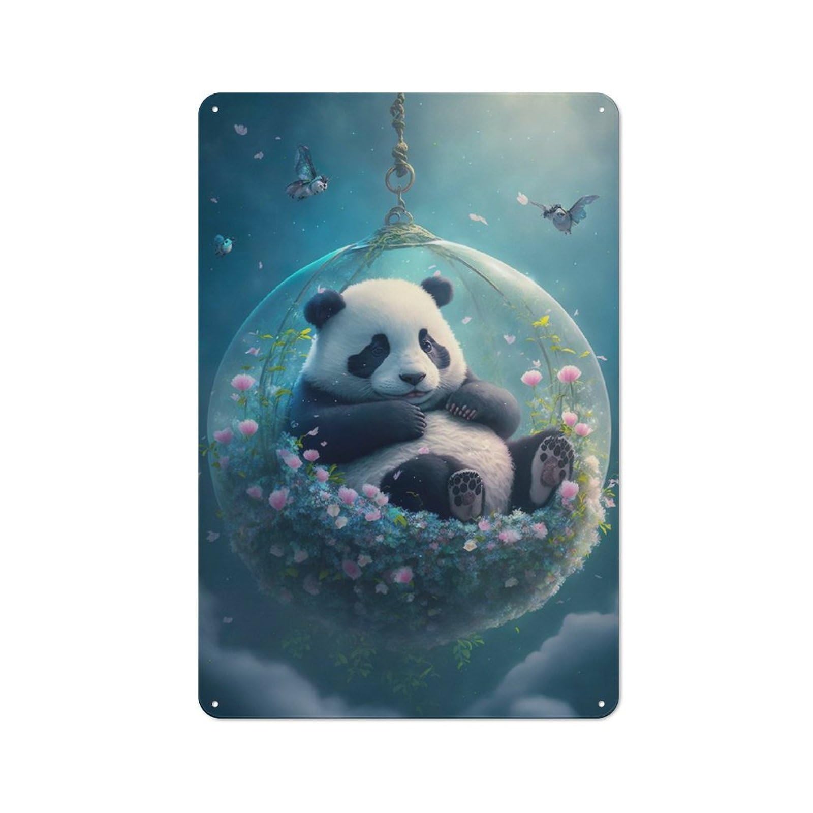 Panda Naptime Retro Metal Wall Decor 30x20cm, Decorative Tin Plaque for Pub, Home Bar, Shed Or Man Cave