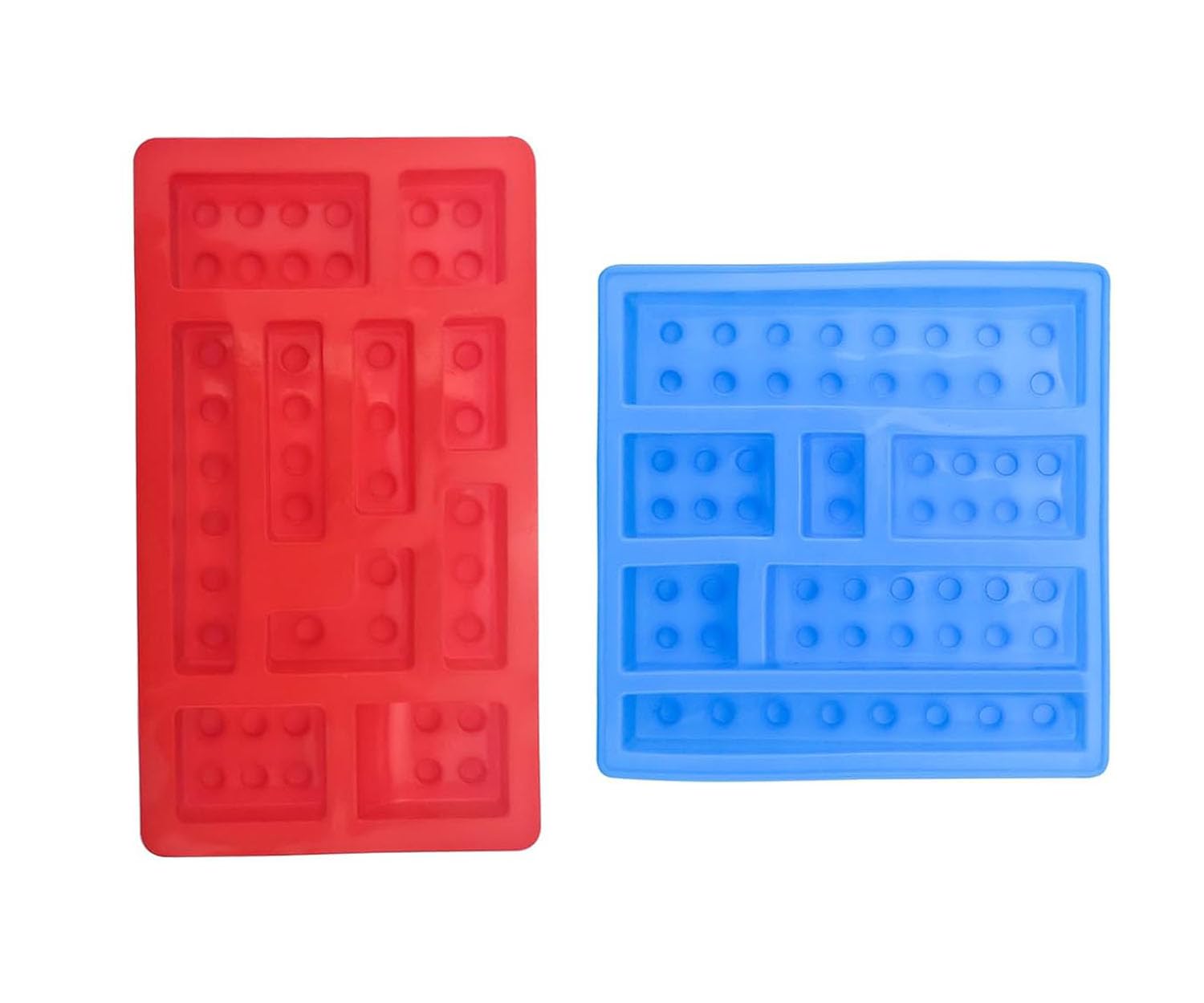 MAKINGTEC 2 PCS Chocolate Silicone Mold, Building Bricks Silicone Mould for Building Block Themes Kids Party DIY Cake Baking Kids Party's and Baking Building Block Themes