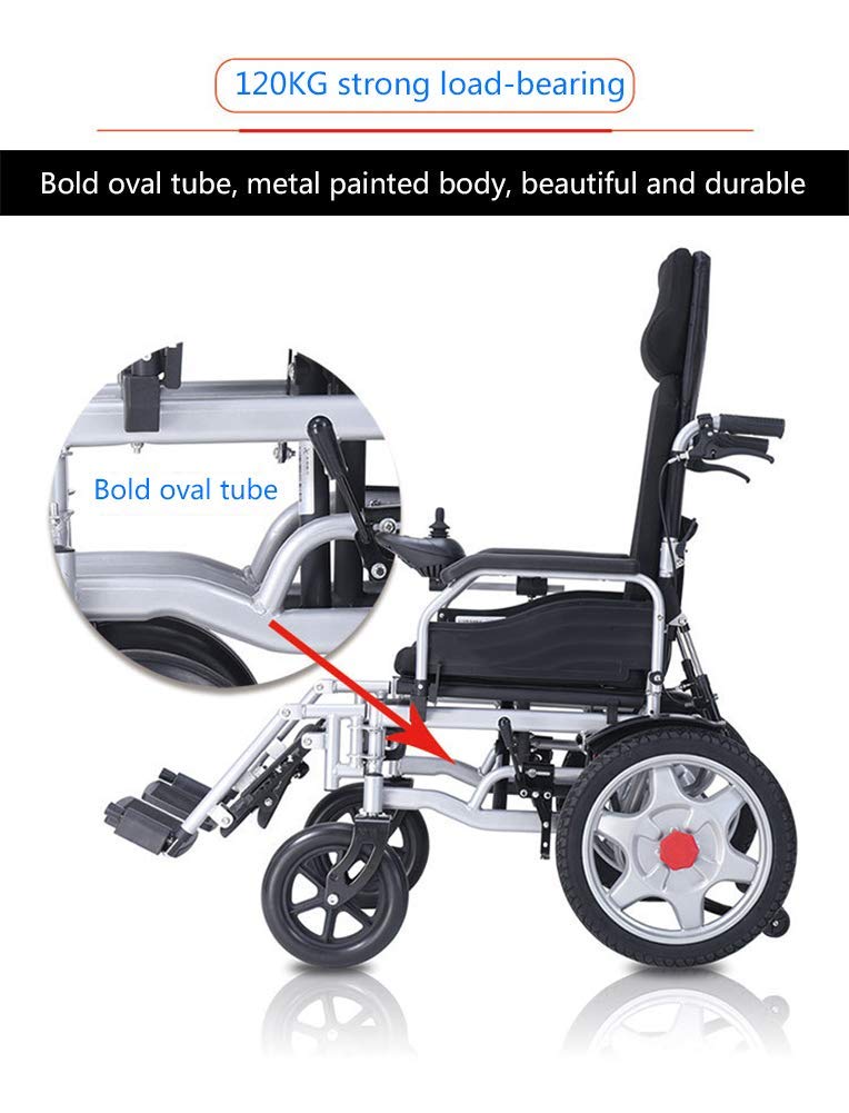 Sedia a rotelle elettrica Scooter Pieghevole e da Viaggio Pieghevole Leggero Sedia a rotelle elettrica sicura Motorizzata da Viaggio per Aviazione Carrozzina elettrica per impieghi
