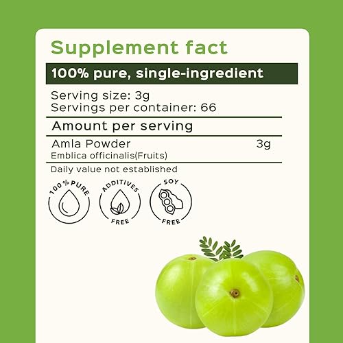 Miniatura 2 de bixa BOTANICAL Amalaki Amla Berries Powder Grosella espinosa india Rico en vitamina C natural Sin OMG Sin gluten Sin conservantes