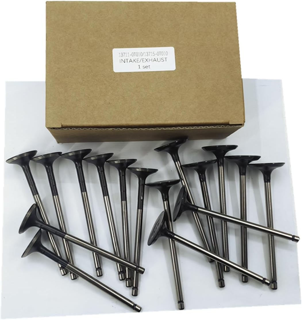 16PCS Exhaust Intake Valve Kit 13715-0T010 Compatible with Toyota L4 1.8L DOHC 16V 2008 2009 2010 2011 2012 2013 2014 2015
