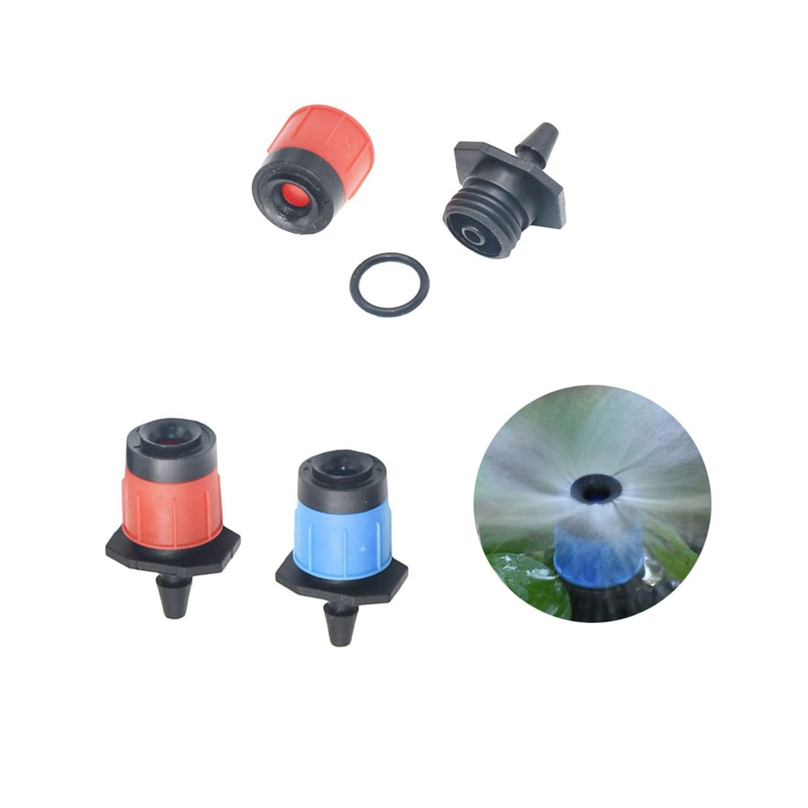 Aspersor de jardín, 500 Uds., Boquilla de dispersión Ajustable de 360 ​​Grados, Boquilla de rociador agrícola for riego de jardín, Interfaz de Manguera de 4/7mm