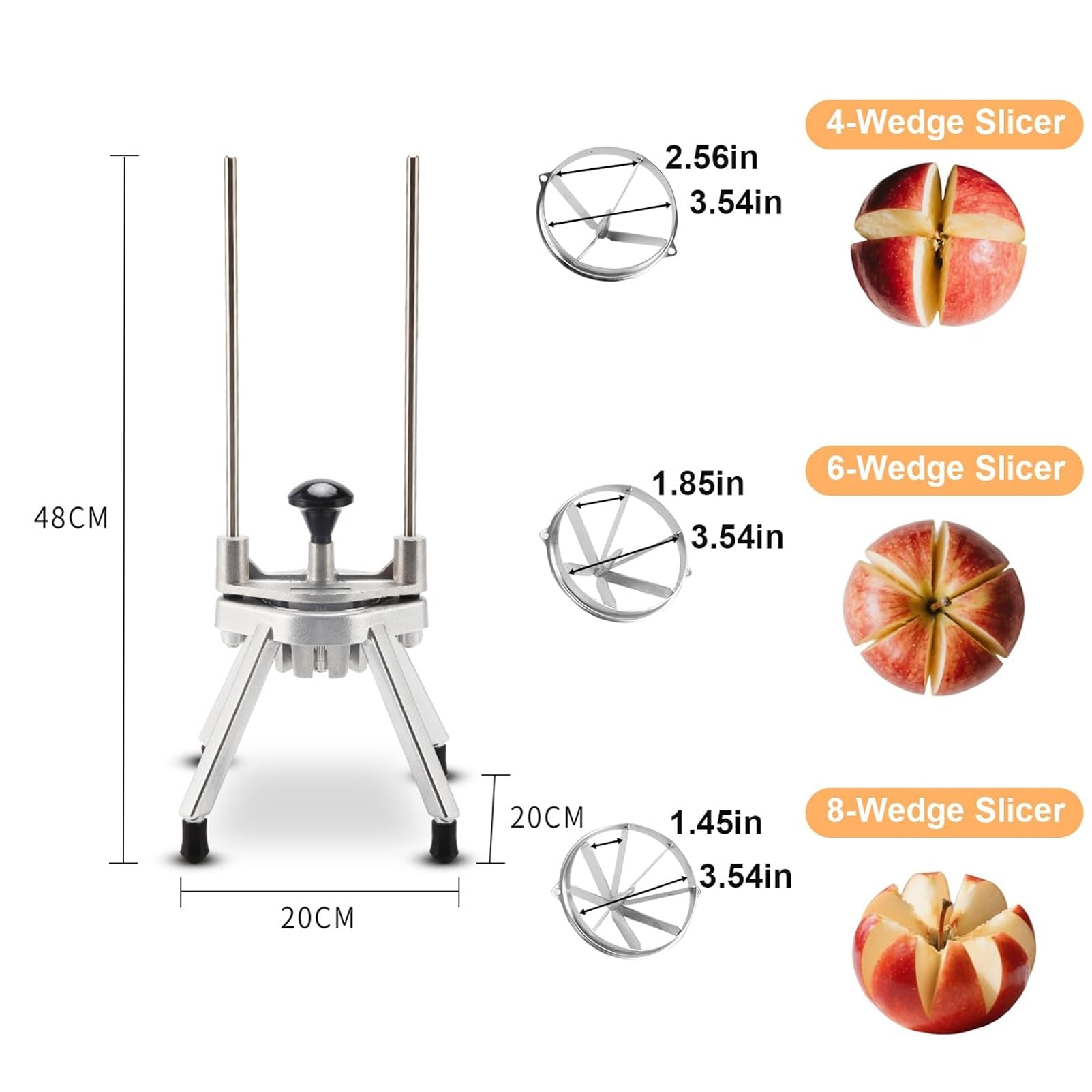 Cortador De Frutas Comercial, Cortador De Frutas De Acero Inoxidable Con Cuña Fácil De 4 Secciones, 6 Secciones, 8 Secciones, Divisor De Manzana Para El Hogar, Bar, Restaurante