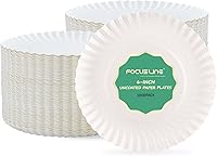 FOCUSLINE 6 Inch Uncoated Paper Plates 1000 Count Bulk, White Disposable Dessert Plates for Snacks, Parties, Picnics