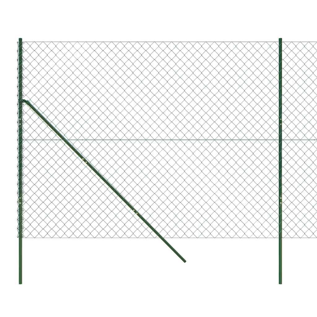 Valla de malla de alambre verde, 1,4 x 10 m, recubierta de PVC y galvanizado en caliente para mayor durabilidad y protección contra la corrosión en exteriores, ideal como valla de privacidad
