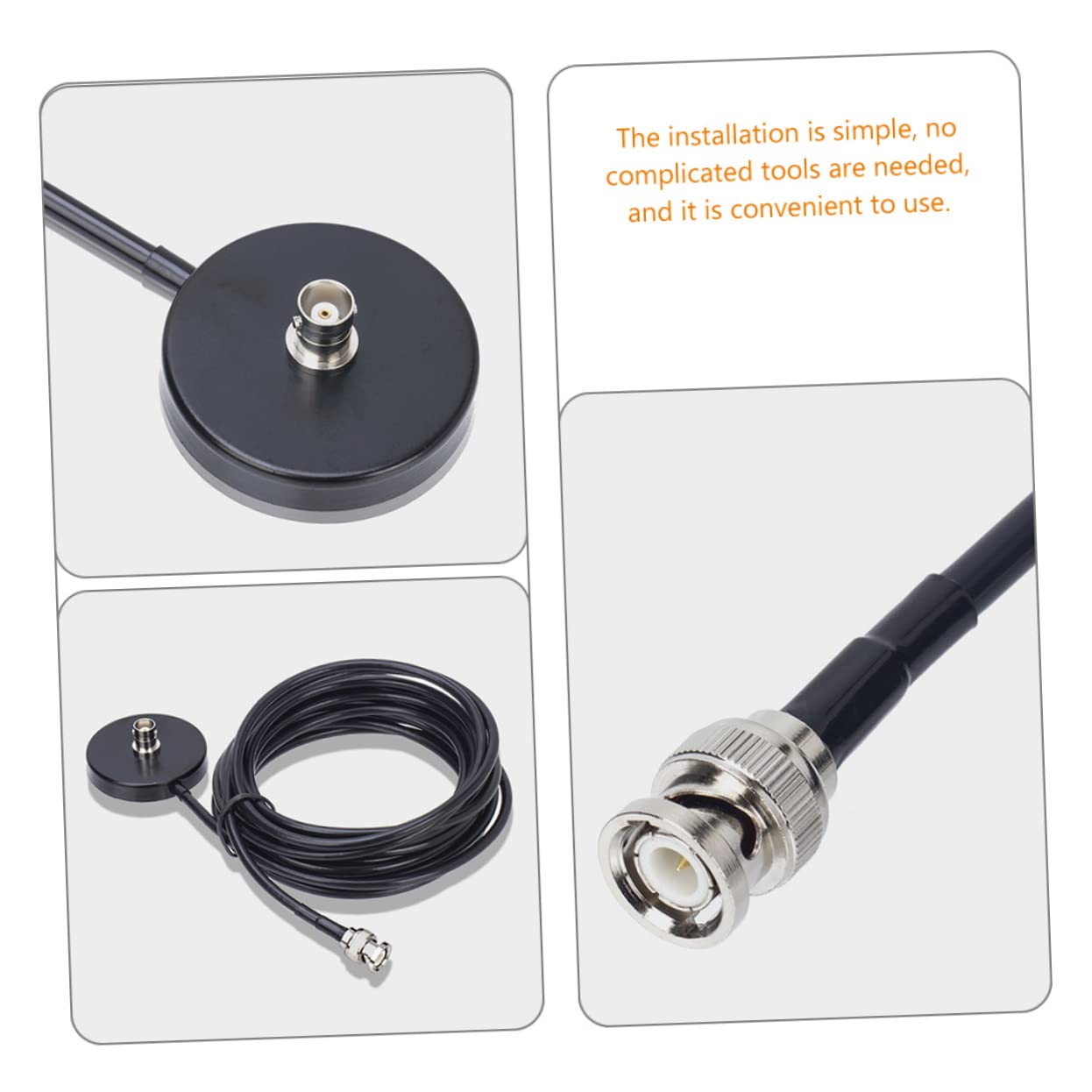 HOMSFOU 5m Base Magnética para Antena Montaje para Coche Soporte De Radio Cable