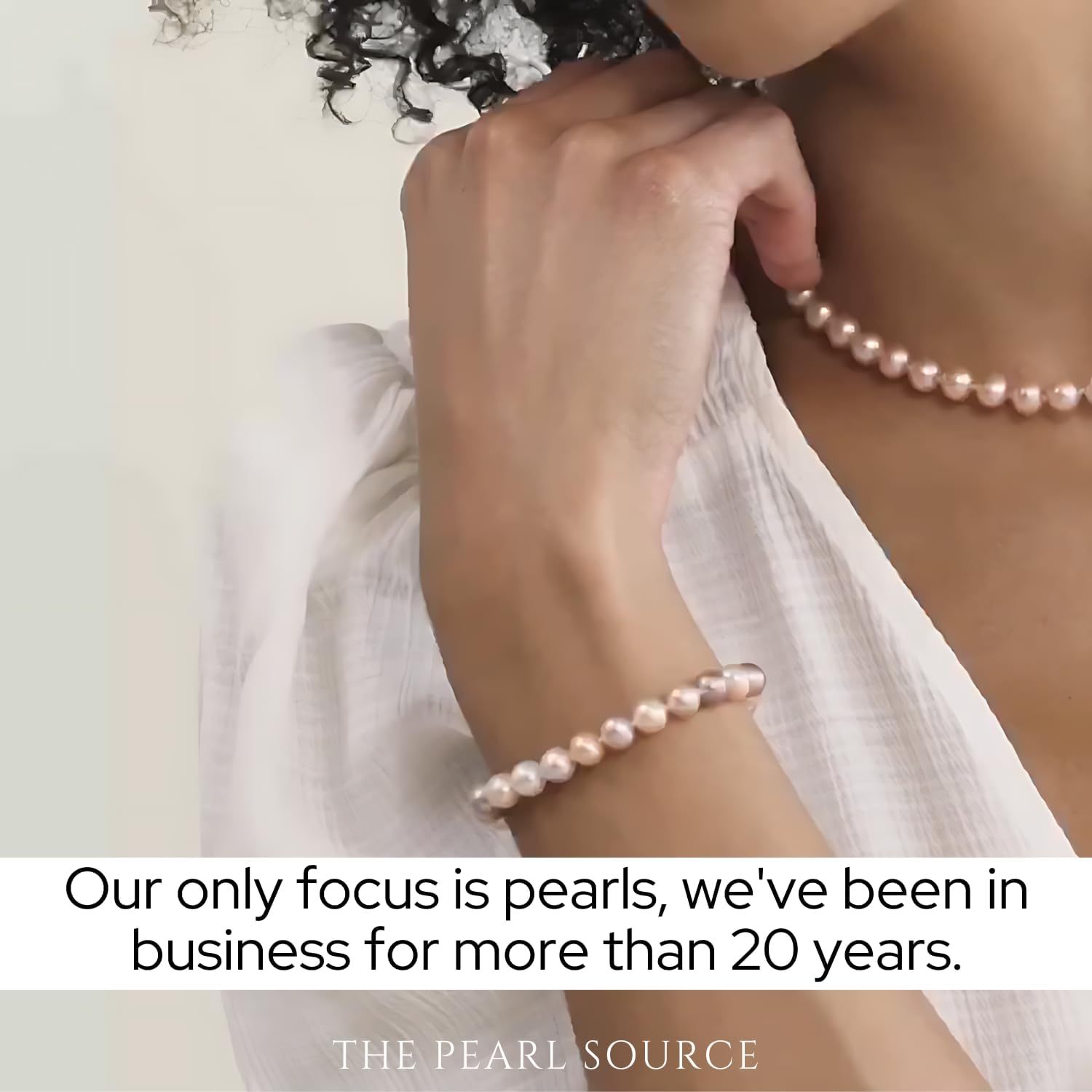 The Pearl Source Real Freshwater Pearl Bracelet for Women, AAAA Genuine Cultured Freshwater Pearls 7.5-8mm, Classic Pearl Bracelet, 14K Gold Clasp