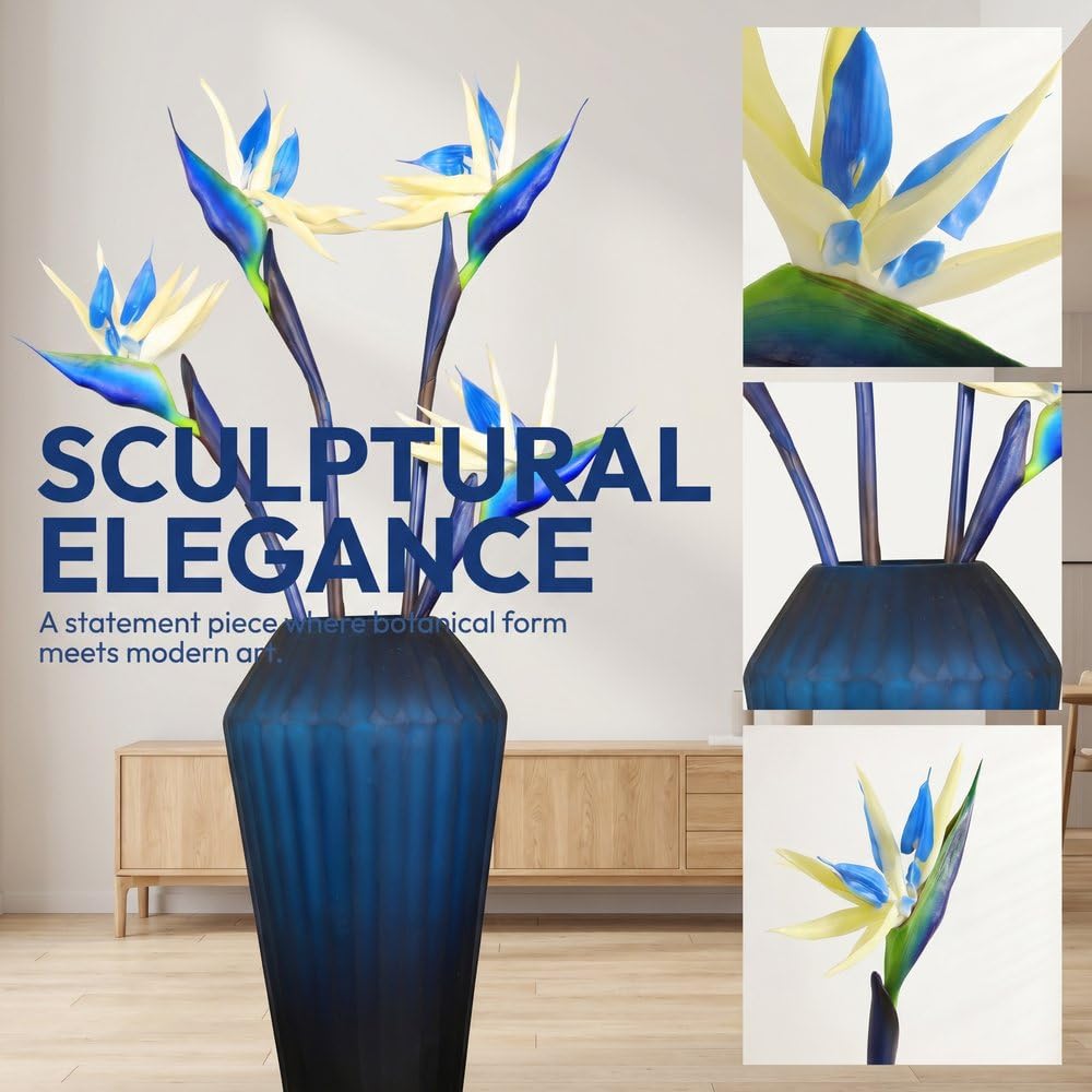5 fiori artificiali di Strelitzia (Uccello del Paradiso) alti 79 cm, steli floreali tropicali artificiali realistici, per decorazioni domestiche, centrotavola per matrimoni, composizioni per vasi