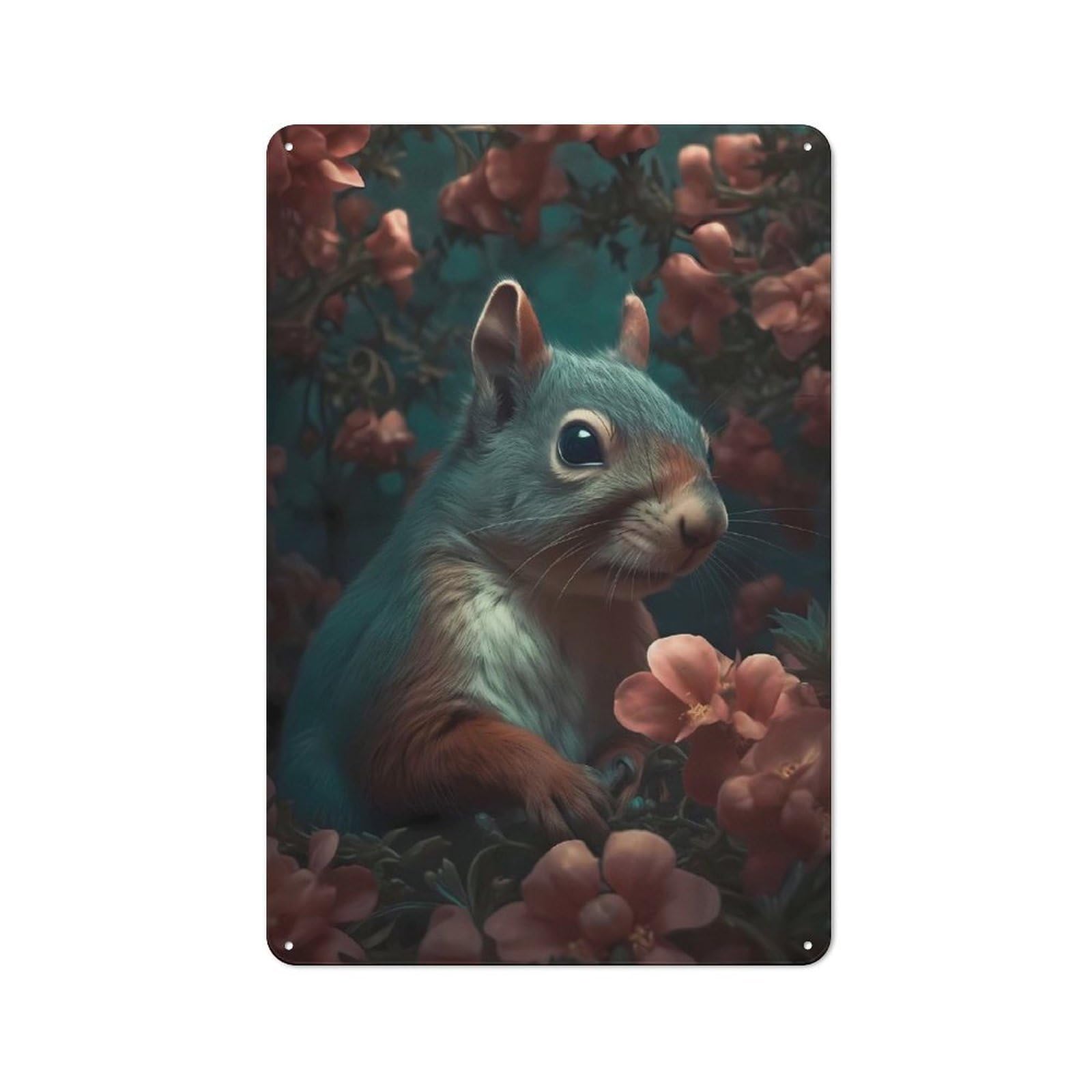 Junmoney Squirrel Mythical Tin Sign 30X20cm, Vintage Pub Wall Decor For Bar, Kitchen, Garage Or Games Room, Small Accent For Blank Walls