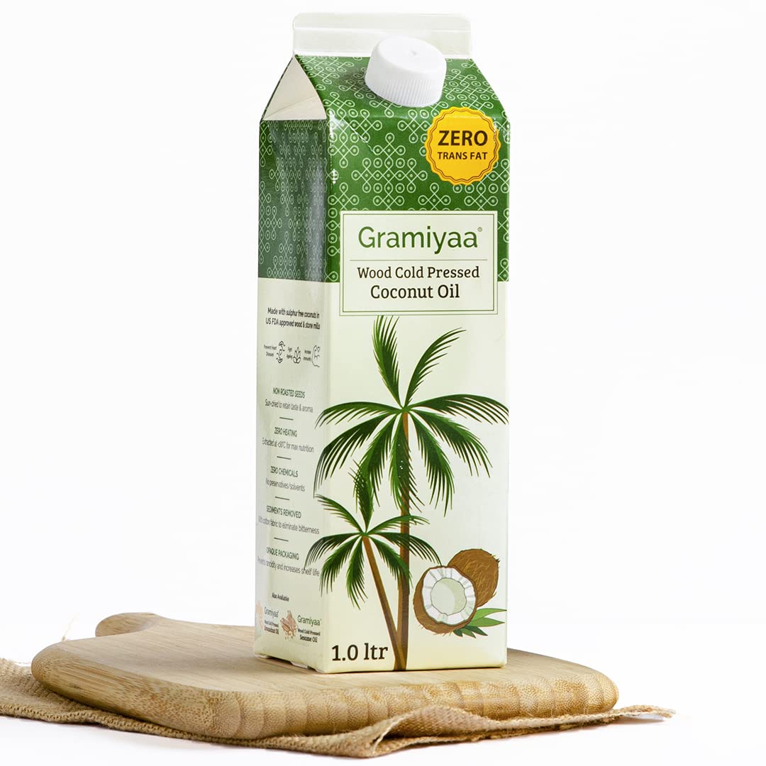 Gramiyaa Cold Pressed Coconut Oil 1 Liter Unrefined/Unfiltered
