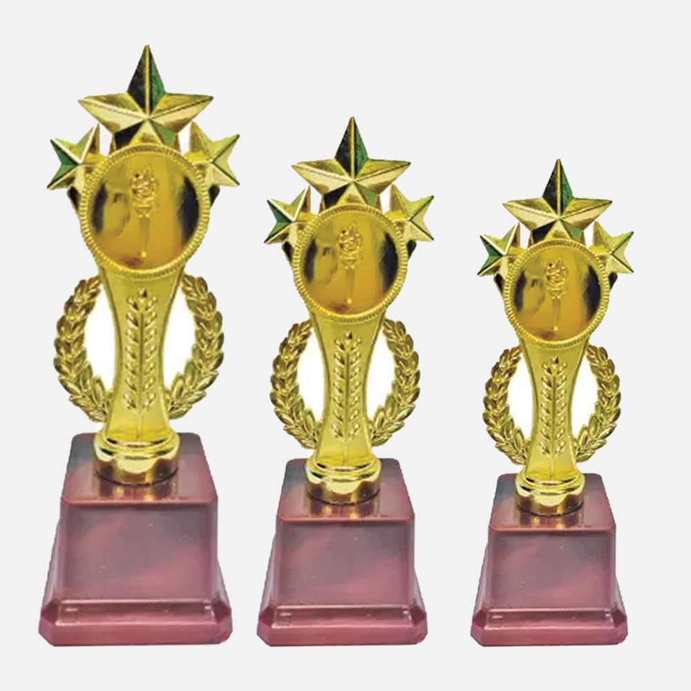 Bareeze Pure Star Trophy for Appreciation Set of 3 Award Trophy for Party Celebrations, Teachers and Student Trophy (B0CKNRWS8W) Amazon Price History, Amazon Price Tracker