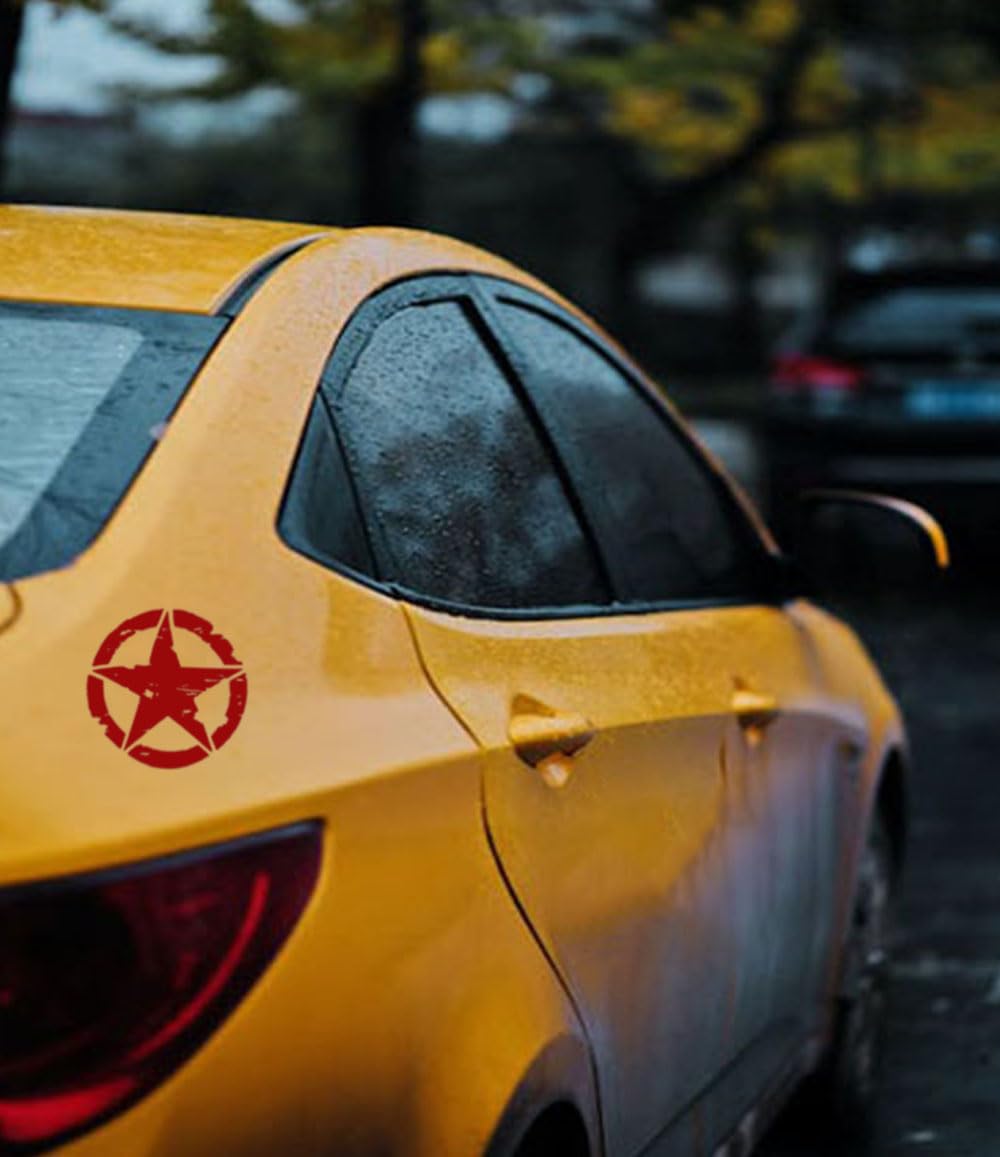 Adesivi Stella 5 Punte Per Auto - 2 Pezzi, 15x15 Cm, Nero, Decorazione Vinile Riflettente - Foto 5