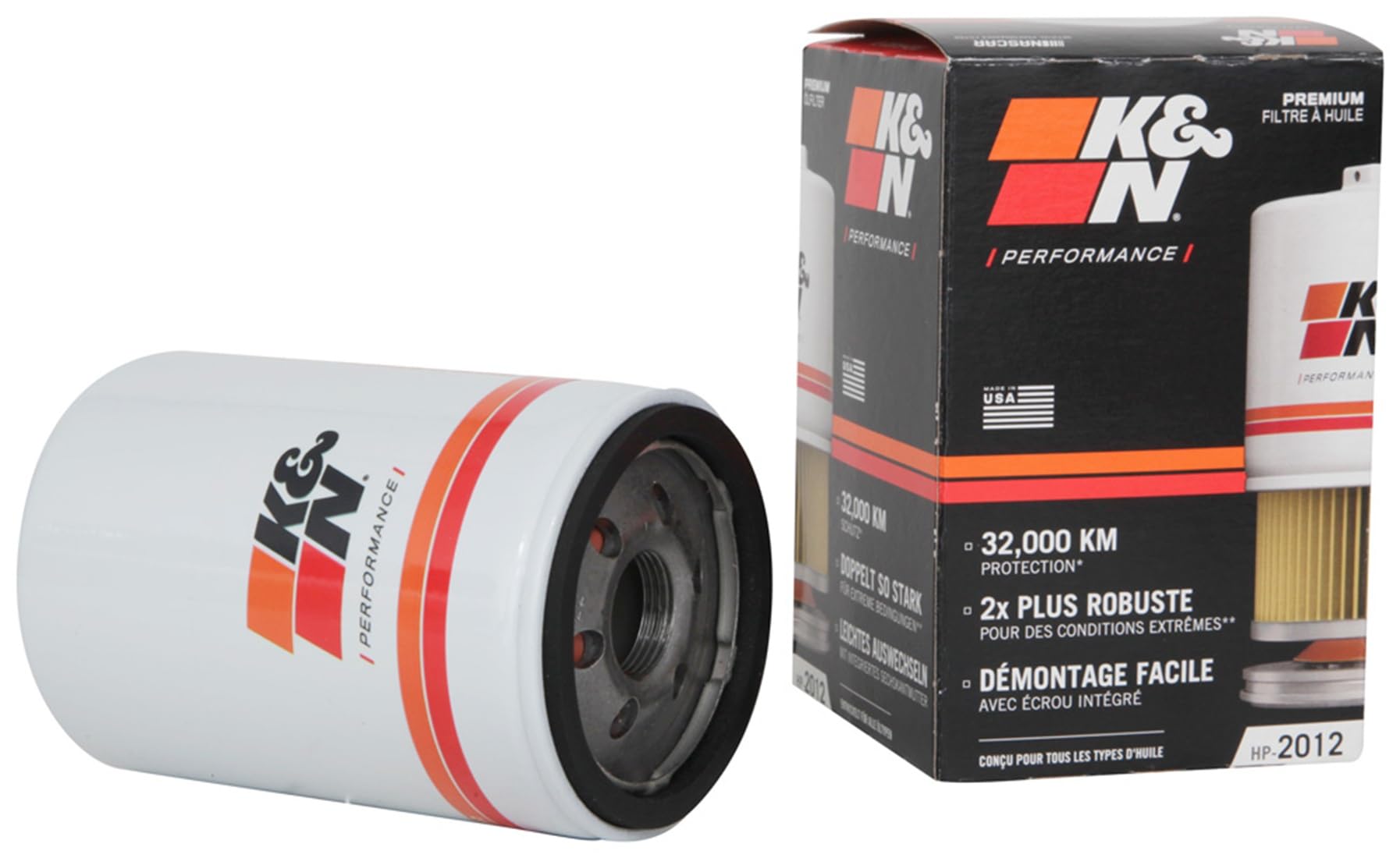 K&N HP-2012 Premium Oil Filter for GM Vehicles - 20,000 Mile Protection