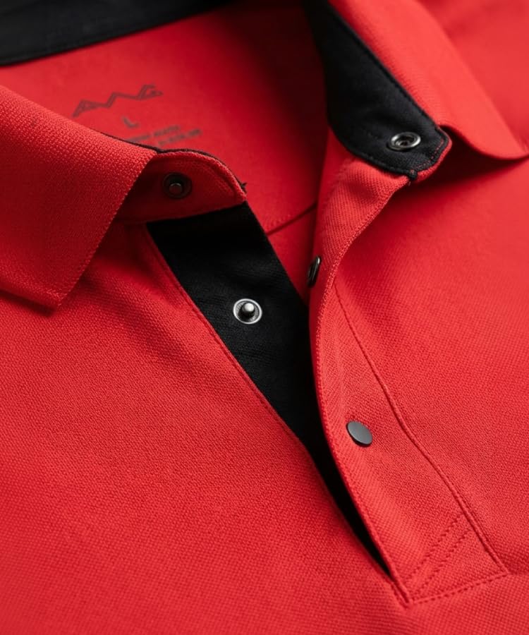 Image of AWG ALL WEATHER GEAR Men's Golfer Polo T-Shirt, Dri-Fit Quick Dry Moisture-Wicking Stretch Fabric, Regular Fit Half Sleeve Solid Collar Tee for Golf, Gym, Running, Office and Casual Wear