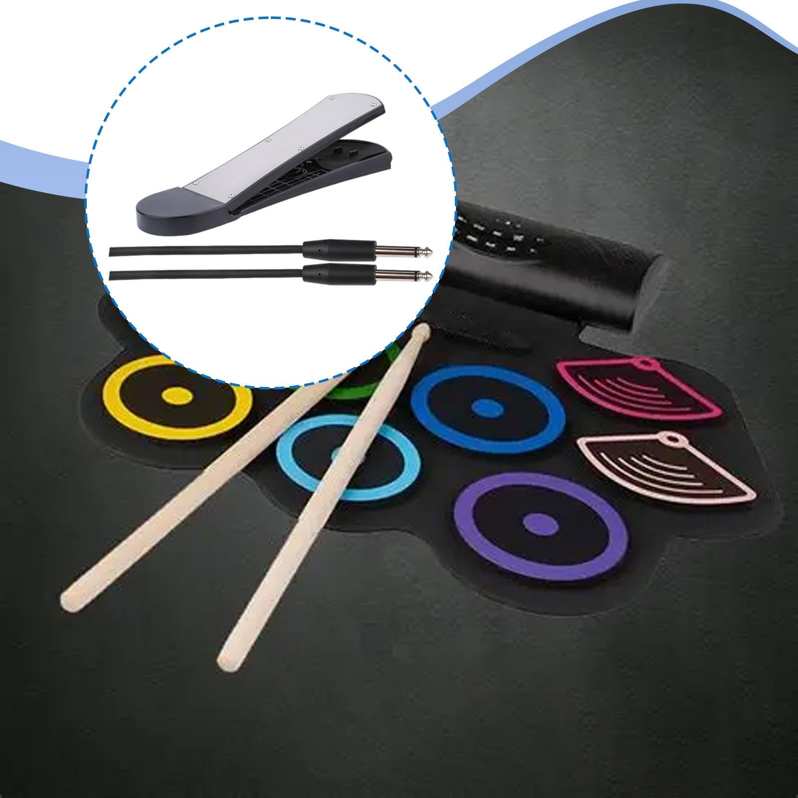 Colcolo Accesorio para pedal de batería, de práctica, almohadilla de repuesto con cable de conexión, pedal de entrenamiento para instrumento de, 1 Pieza