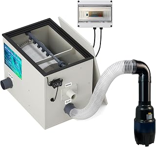 Rotary Drum Filter,RDF,Filter Kit Configuration: 8,000 GPH Micro Filter, 8,000 GPH Energy-Saving Pump, 3-Meter Telescopic Corrugated Pipe, Inlet/Outlet connectors and Elbows