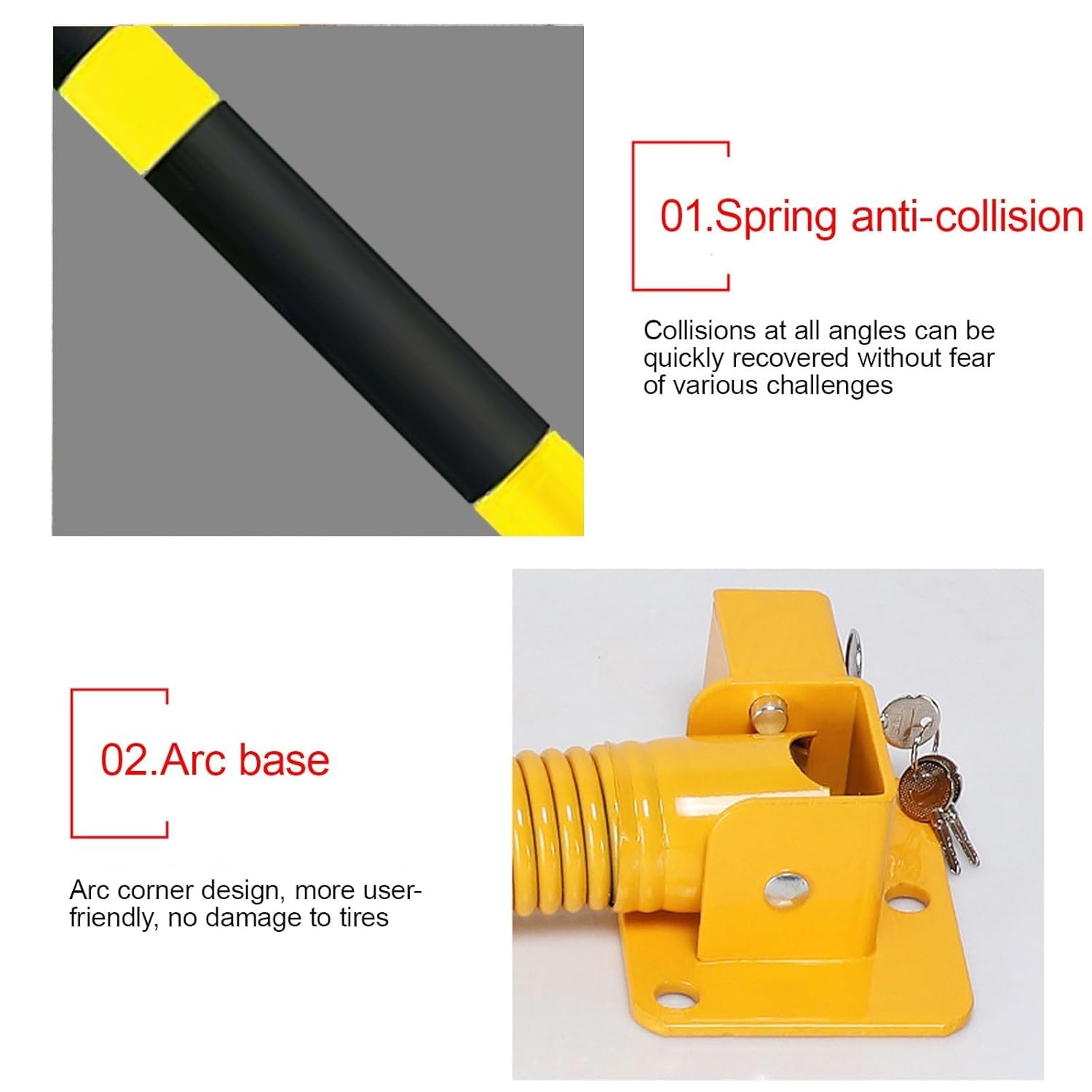 Borne de sécurité réfléchissante en métal - Balise de signalisation avec Anneau de Suspension - Lot de 2 - Idéale pour la Construction de parkings et de Routes (Noir)