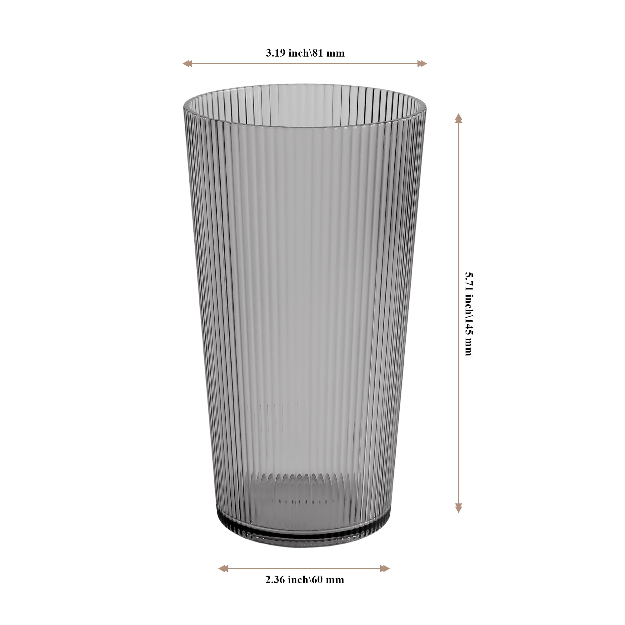 Lot de 12 gobelets en plastique incassables de 500 ml avec motif à rayures pour la maison, les fêtes ou un usage quotidien