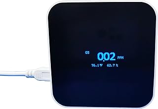 Desktop Low-Level Ozone Gas Monitor, 0-10ppm O3 Ozone Meter, Ozone Gas Detector, 0.01 PPM Resolution, Visual and Audible Alarm