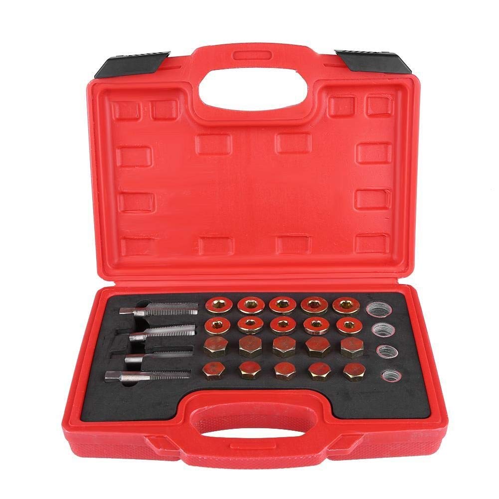 KSTE 64pcs Cárter de Aceite de reparación de roscas Kit de colector de Aceite de Caja de Cambios Tapón de Drenaje del Sistema de Herramienta M13 M15 M17 M20