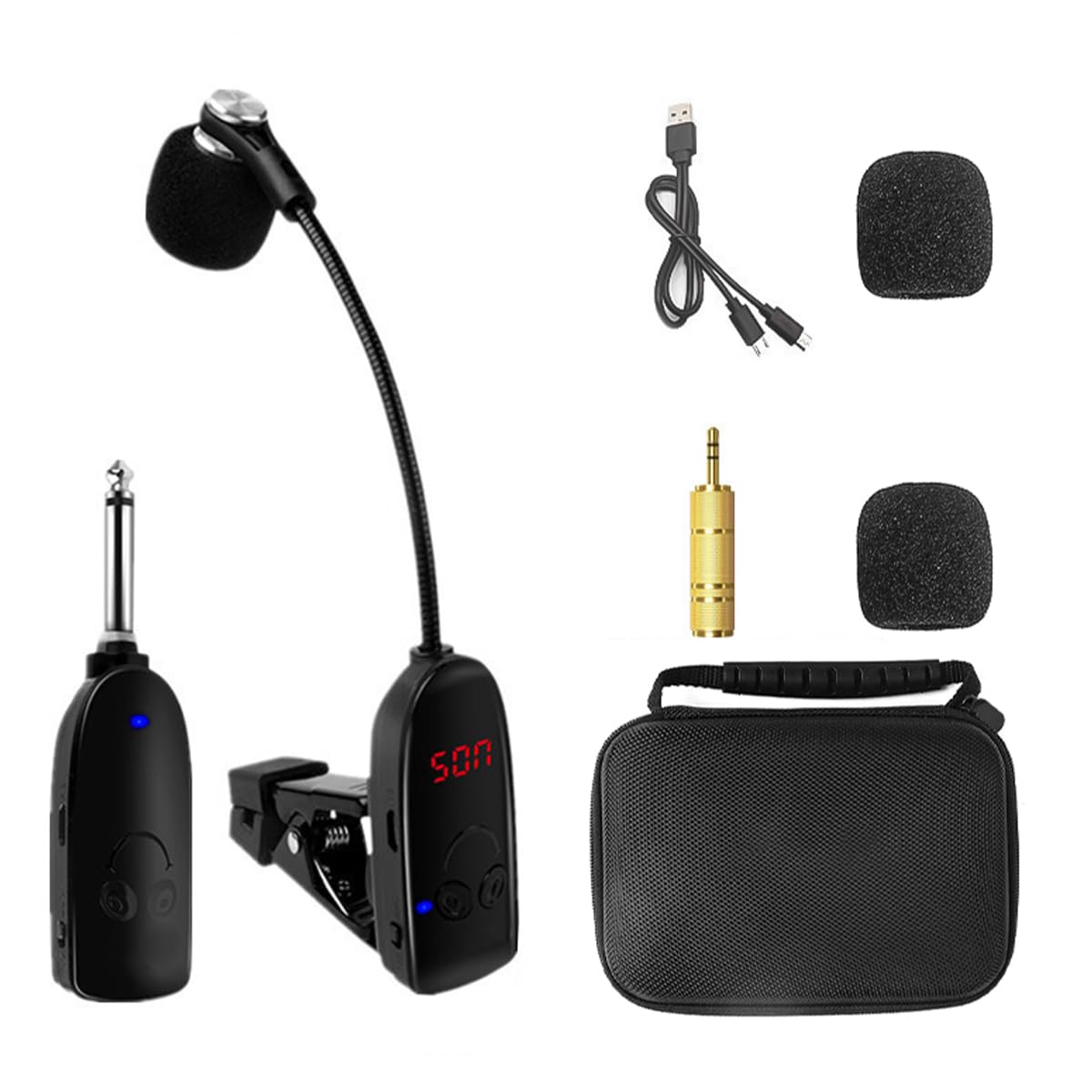 Microphone sans fil pour instrument Trompette Clarinette Violoncelle Saxophone