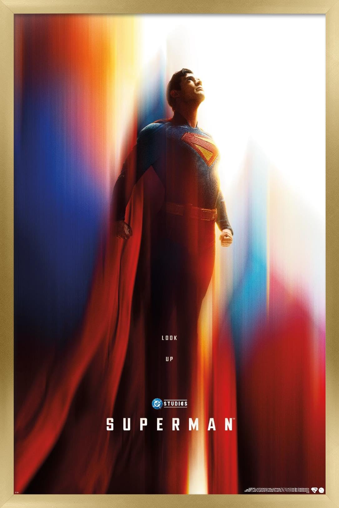 DC Comics Superman (2025) - Superman Teaser One Sheet Wall Poster, 34L" x 22.4W", Gold Framed Version