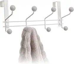 Suporte para porta e parede 8 Ganchos, Metaltru, Branco com Branco