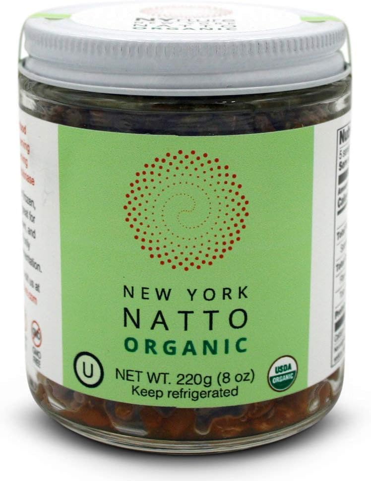 New York Natto Organic - Japanese Probiotic Superfood made fresh in NYC - Certified Organic - 4 jars, 8 ounces (220 grams) per jar