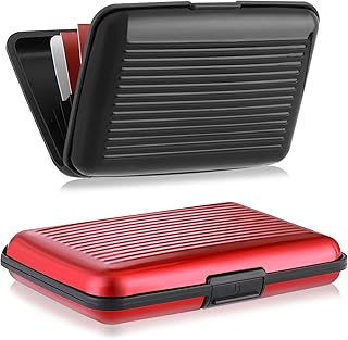 2 Stück Kredit Kartenetui mit Münzfach & Rfid Schutz Aluminium Card Holder Wasserdichtes Visitenkartenetui Mini Rfid Blockierender Kreditkartenschutz für Kreditkarten Personalausweis EC-Karten