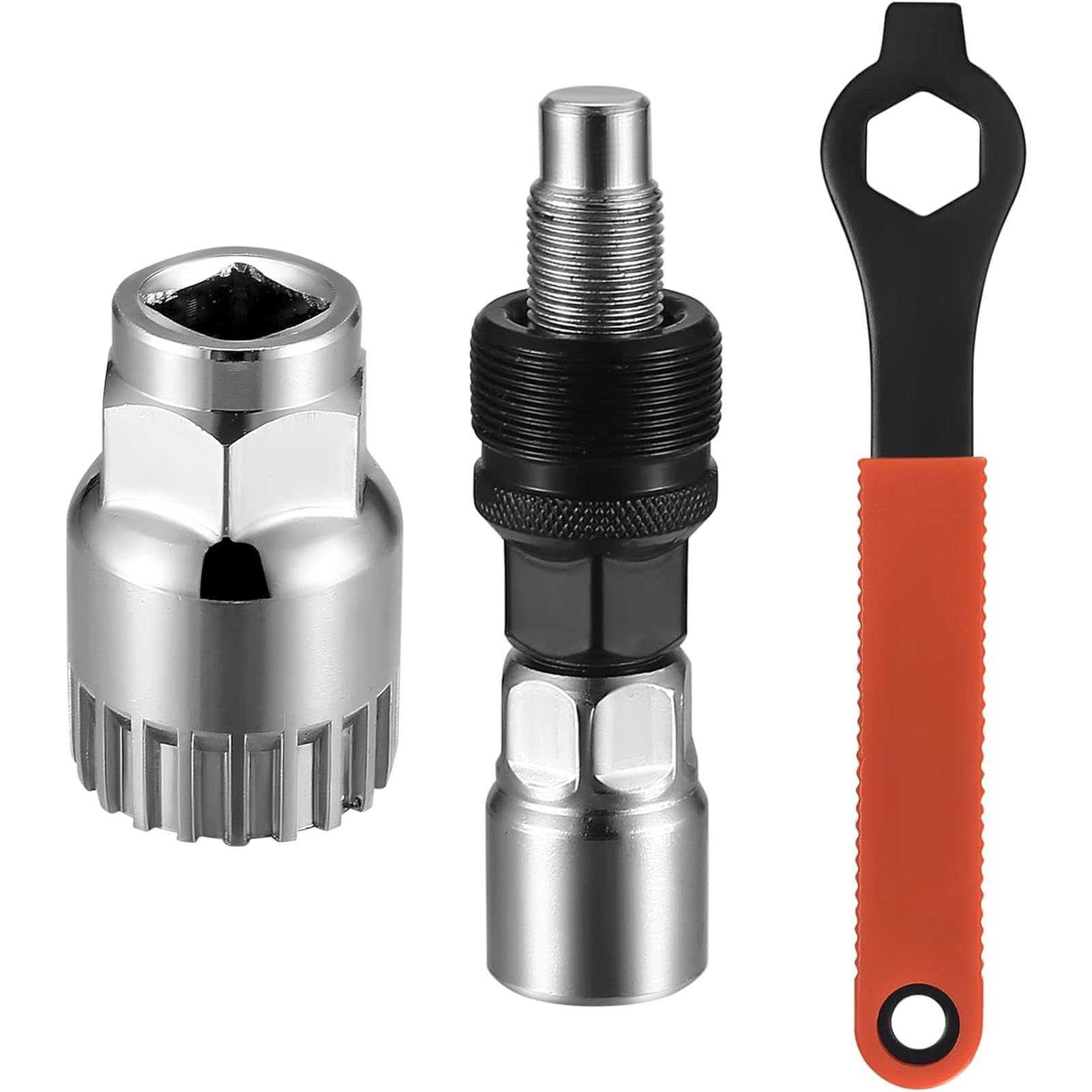QOTSTEOS Bicycle Crank Extractor Puller, Bottom Bracket Remover, 16mm Wrench Spanner Set, Bike Crank Puller Tool Set for Mountain Bike Bicycle MTB Square Threaded Crankset