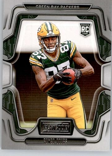 2022 Panini Playbook #135 Romeo Doubs RC Rookie Card Green Bay Packers Official NFL Football Card in Raw (NM or Better) Condition