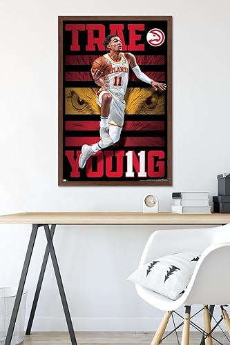 Vista 20 de Trends International NBA Atlanta Hawks - Póster de pared de Trae Young 20, 34 pulgadas de largo x 22.4 pulgadas, versión enmarcada en negro Versión