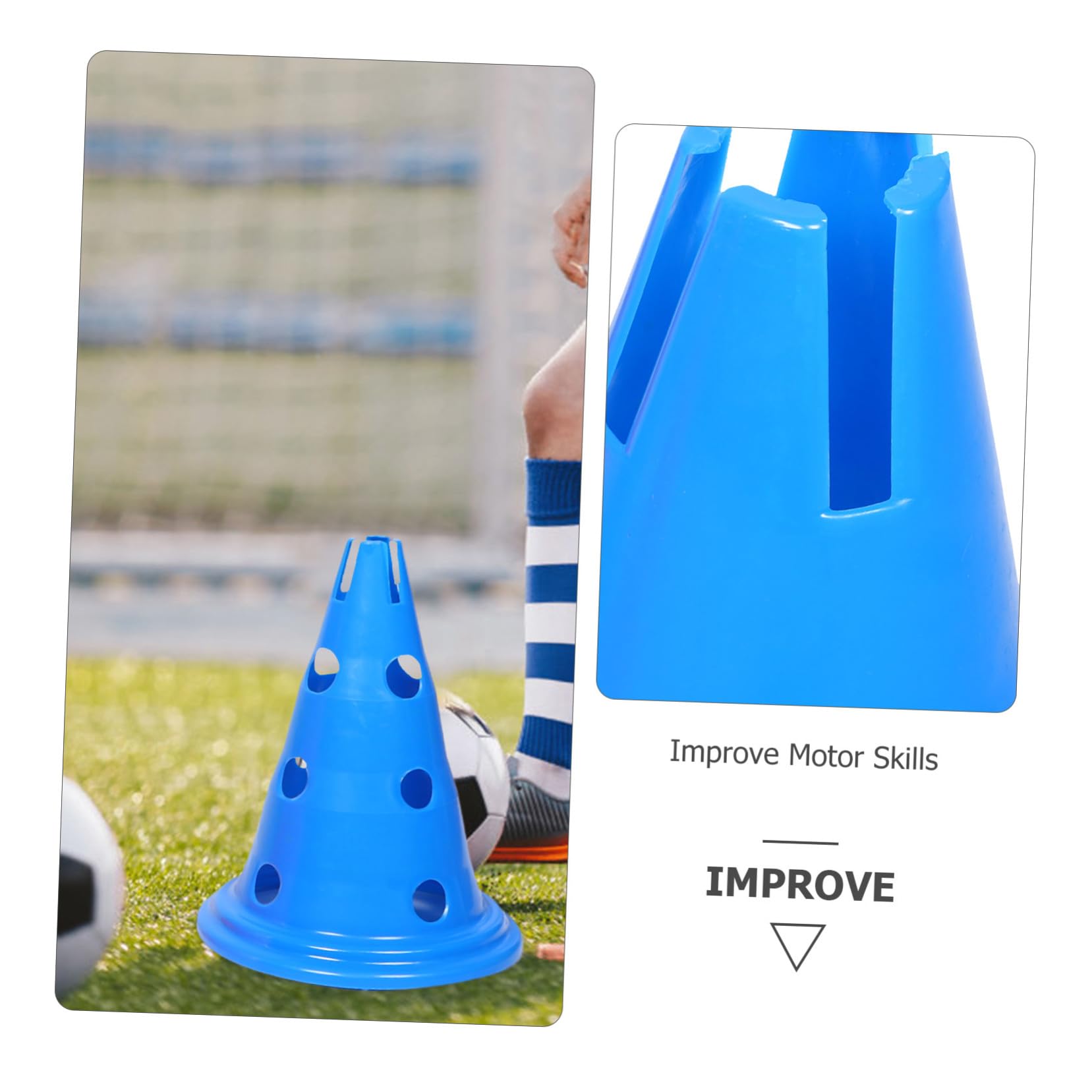 GANAZONO Coni per Allenamento Sportivo per Ragazzo Ragazza 30 Cm Coni di Segnalazione Agilità per Calcio e Basket Set 5 Pezzi per Esercizi Indoor e Outdoor