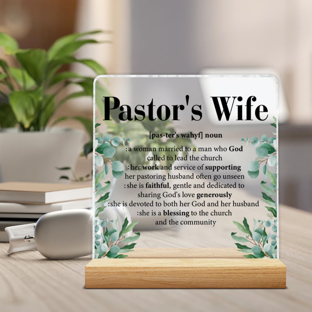 Pastor's Wife Gifts, Appreciation Gifts for Pastor's Wife Definition Clear Acrylic Desk Decorative Sign Decor - Image 5