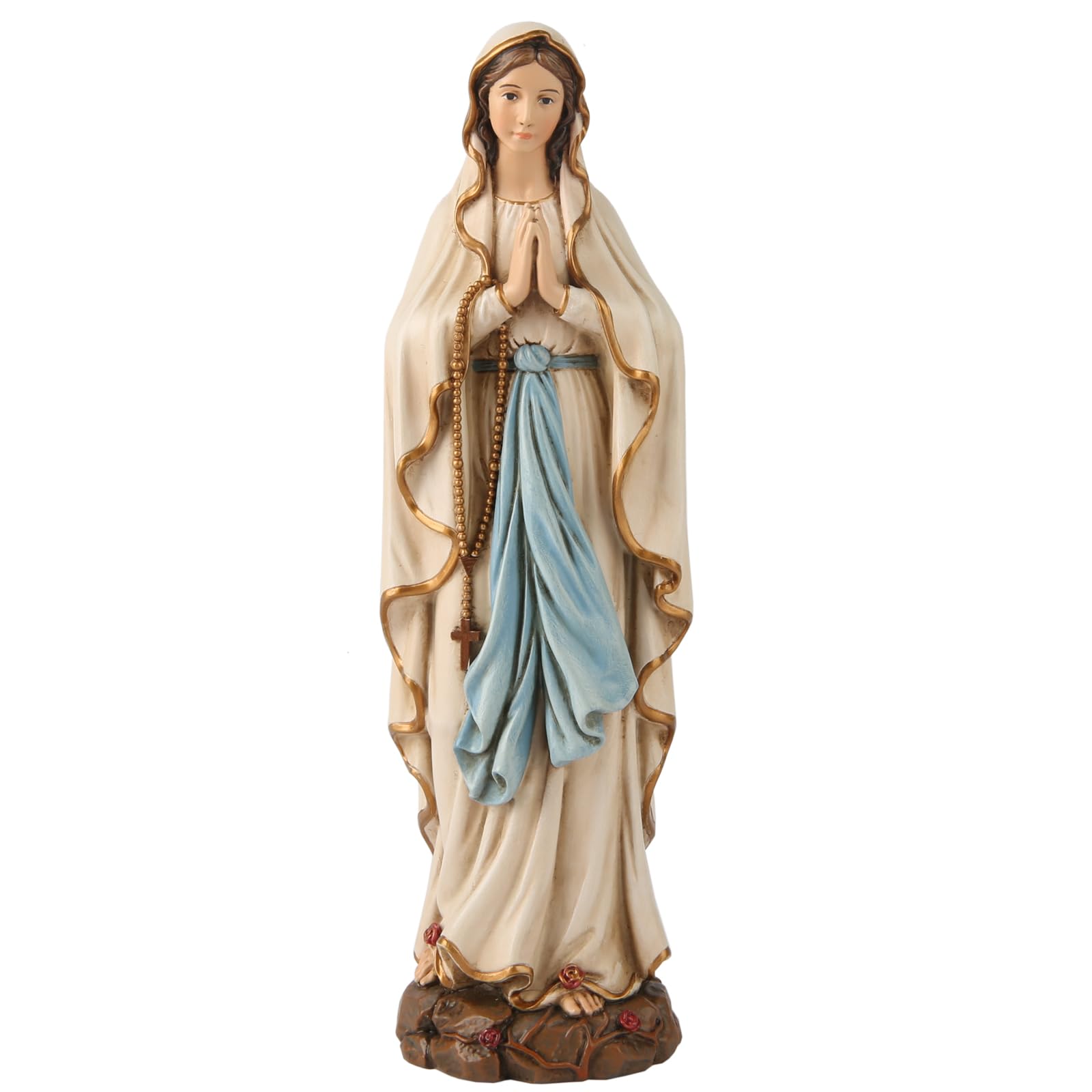 BC Catholic Our Lady of Lourdes Statue, Blessed Virgin Mary Mother Figure, Inspirational Home décor, Religious Gift to Mom, 6" H, Renaissance Sculpture Handmade by Buildclassic