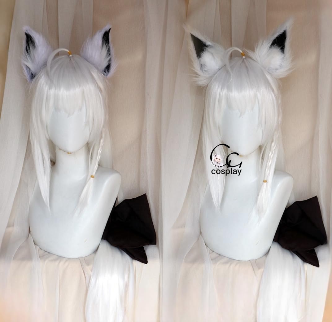 Amazon.co.jp: GGcosplay☆ VTuber 白上フブキ コスプレウィッグ 、耳