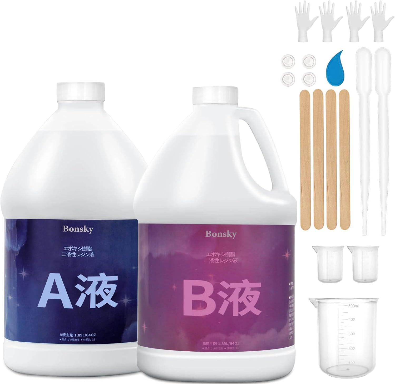 Bonsky(ボンスキー) エポキシ樹脂 2液性 4.3kg/128ozエポキシ樹脂