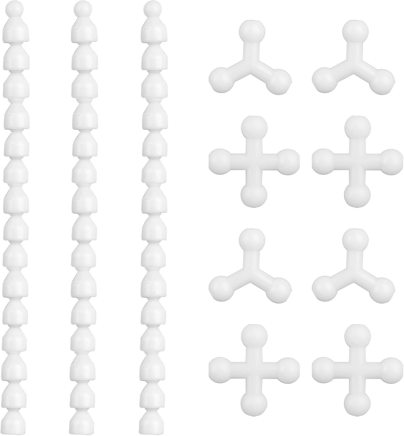 Framendino, 144 Pack 16 mm Armature Set with 4Y and 4X Chest Connectors Joints Plastic Ball for DIY Crafts