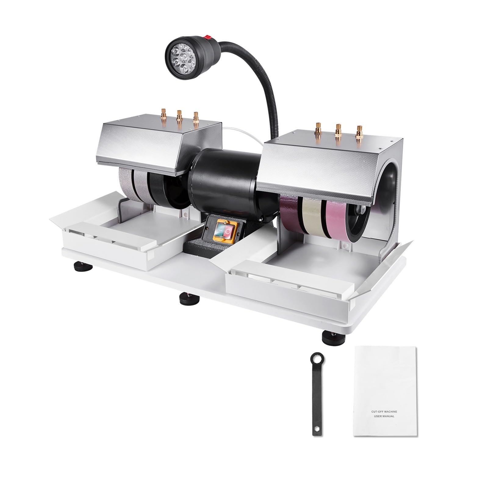 Cabbing Machine 6" 2HP 1800 U/min Effizienter Lapidary Rock Grinder Polierer mit Lampe und Wasserpumpe