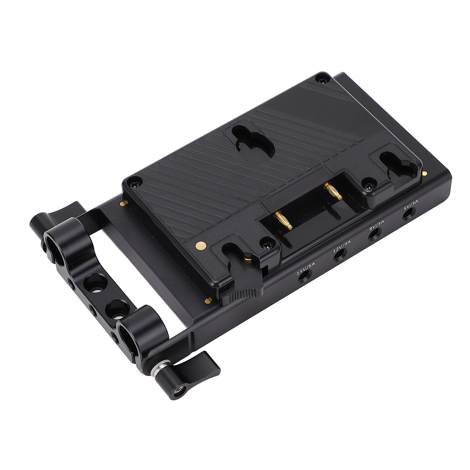 Placa Adaptadora Convertidora de Batería, D Tap 15 Mm Riel de Doble Orificio Abrazadera de Varilla Fija Placa Convertidora Adaptadora de Fuente de Alimentación, Salida USB Dual,