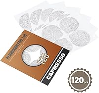 Vista 3 de CAPMESSO Cápsulas de café de papel de aluminio - Tapas de aluminio adhesivas de aluminio para reutilizar cápsulas originales Nespresso cápsulas