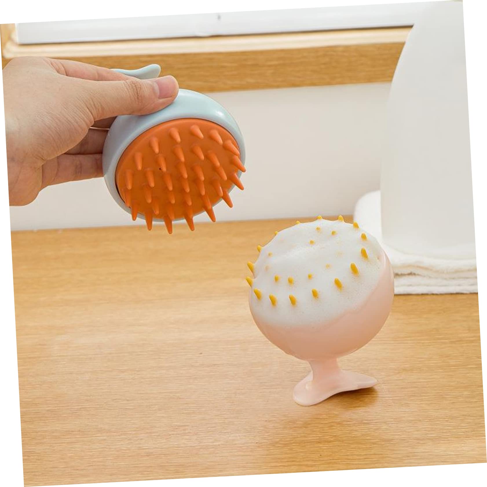 MAGICLULU 6piezas Masajeador De Cabelludo Portátil Cepillo Exfoliante Cuidado Del Cabelludo De Algodón De Picazón y Relax