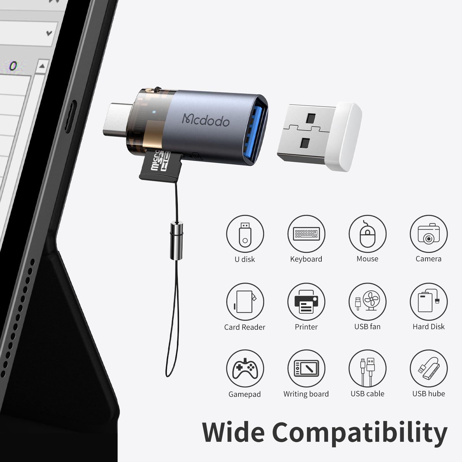 Mcdodo USB-C Adapter: SD Card Reader & OTG -6