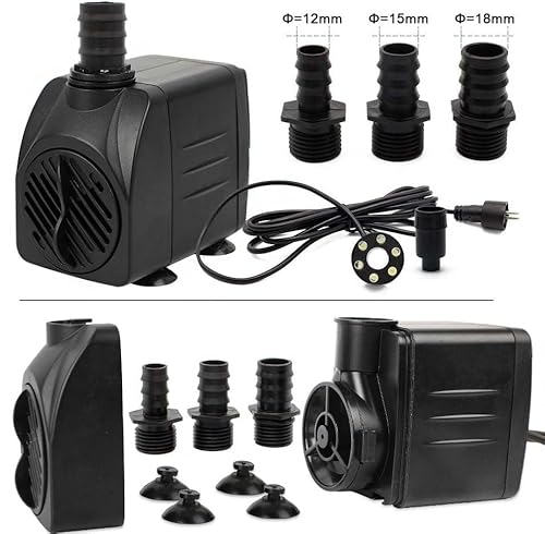 Forever Speed Springbrunnenpumpe mit LED-Ring, 3 x Weiß, LED-Beleuchtung, 1500 l/h