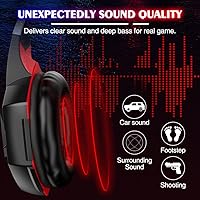 Vista 2 de VersionTECH. G2000 - Auriculares para juegos con micrófono con cancelación de ruido, luces LED, orejeras de memoria suave para PS5PS4Xbox